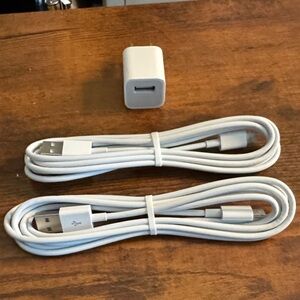 Apple White USB to Lightning Charging Cables and Adapter